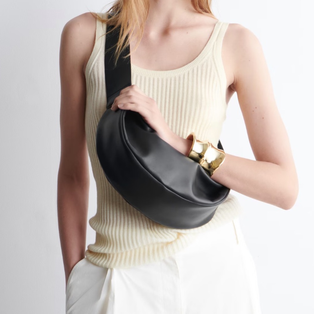 COS swing bag - black leather